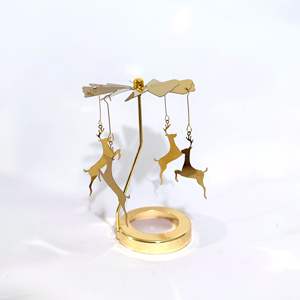 Venta al por mayor de fábrica, decoración de soporte de vela de boda múltiple de Metal dorado giratorio de Navidad creativa romántica - Product Image 6