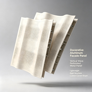 Panneau de façade en aluminium à grandes ondulations, revêtement extérieur perforé, mur-rideau personnalisé pour projets commerciaux - Product Image 5