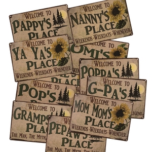 Affiche en métal de Style Vintage à la mode, panneau en étain, motif tournesol, décoration Fun et universel de la famille, pour grand-mère - Product Image 1