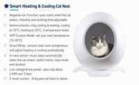 Maison pour chat intelligente chauffante et rafraîchissante, thermostatique, en forme de coquille d'œuf, avec contrôle par application, capteur automatique, température réglable à distance, lit pour chat, nid pour chat