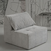 Modernes Einzel-Sofa Quadratisch Synthetischer Stoff Schaumstoffgefüllt Anpassbares Komprimiertes Sofa für Wohnzimmer
