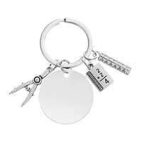Porte-clés pendentif disque en acier inoxydable Ywyougang, breloque 3D double face vintage pomme/abeille/cœur, personnalisable, étanche