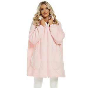 <span class=keywords><strong>Felpa</strong></span> <span class=keywords><strong>da</strong></span> <span class=keywords><strong>donna</strong></span> con cappuccio Casual in flanella con cerniera frontale con Logo TV indossabile coperta pigra traspirante caratteristica <span class=keywords><strong>casa</strong></span> <span class=keywords><strong>felpa</strong></span> - Product Image 2