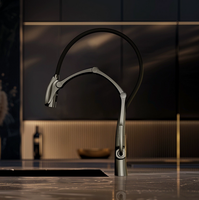 Robinet de cuisine moderne à capteur tactile intelligent avec affichage numérique de la température, douchette extractible, gris anthracite, noir, or brossé pour évier