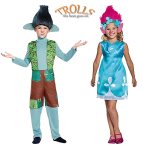 Disfraz infantil de <span class=keywords><strong>Trolls</strong></span>, disfraz de Poppy y <span class=keywords><strong>Branch</strong></span> para fiesta de Halloween, juego de rol, talla única para todos - Product Image 1