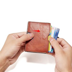 Nueva <span class=keywords><strong>cartera</strong></span> elástica de cuero antipérdida delgada, tarjetero, <span class=keywords><strong>cartera</strong></span> pequeña, monedero para mujer, <span class=keywords><strong>cartera</strong></span> minimalista para hombre - Product Image 3