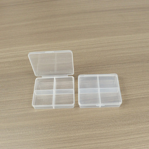 Transparent Plastic <b>Storage</b> <b>Box</b> 4 Compartment Rectangle PP Jewelry Electronics Parts Organizer <b>Small</b> Size Yiwu Origin - Product Image 1