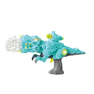 KUNYANG EN71 elettrico 10 fori automatica bolle di sapone illuminazione batteria del suono per bambini giocattoli di plastica dinosauro pistola a bolle