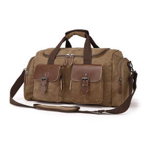 Custom Canvas Duffle <b>Bag</b> Oversized Genuine Leather Weekend <b>Bags</b> for Men and <b>Women</b> <b>Travel</b> <b>Bag</b> - Product Image 3