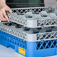 Support de rangement empilable en plastique PP pour verres à vin, panier à tasses, égouttoir à vaisselle à fond grillagé pour usage quotidien en hôtellerie et restauration