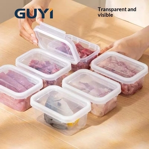 밀폐형 플립 뚜껑 식품 보관 용기 BPA 프리 플라스틱 냉장고 정리함 (향신료, 고기, 과일 보관 가능) 전자레인지 및 냉동고 사용 가능 - Product Image 1