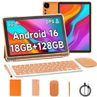 Tablette Android 10,1 pouces, 18 Go de RAM, 128 Go de stockage, Wi-Fi 5G, Bluetooth 5.0, batterie 6000 mAh, GPS, appareil pour le travail, le bureau et l'apprentissage