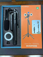 Kit de diffusion en direct OEM MS18 Max avec trépied pliable 383 mm + anneau lumineux + microphone + support pour perche à selfie pour Vlog/Streaming
