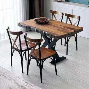 Sedia da pranzo moderna del ristorante del metallo dell'ufficio dell'hotel nero della casa di <span class=keywords><strong>legno</strong></span> solido del ferro degli ospiti economici di alta qualità - Product Image 1
