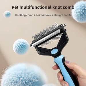Peine 3 en 1 para Mascotas, Elimina Nudos, Enredos y Pelo Suelto, Cepillos para Perros y Gatos, Peine Multifuncional para el Cuidado y Limpieza del Pelo de Mascotas - Product Image 4