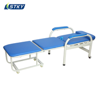 Chaise-lit d'accompagnement hospitalier pliable de qualité médicale pour patients en salle