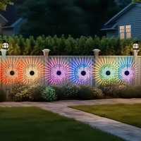 Lampe LED solaire rechargeable à piles, étanche, pour extérieur, décoration de clôture de jardin, projection murale de mandala en fer ajouré, RGB multicolore