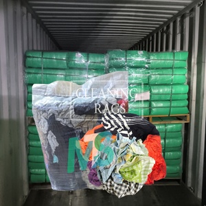Multicolor High Cotton Reclaimed Knit Cleaning Rags Bulk Plain Recycling Colored Wipe Rags - Product Image 1