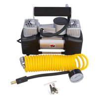Gonfleur de pneus à Double cylindre robuste, Mini pompe de voiture Portable 12v compresseur d'air de voiture numérique avec lumière Led