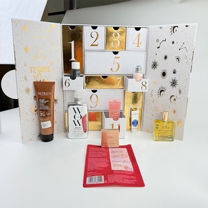 <span class=keywords><strong>Calendario</strong></span> de Adviento de Cartón Rígido Personalizado para Cosméticos, 12 Cajones, Ecológico, Reutilizable, Caja de Embalaje Navideña con Relieve - Product Image 2