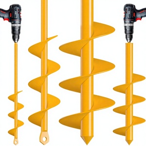 NAFOGAR Garden <strong>Auger</strong> <strong>Drill</strong> <strong>Bit</strong> Planting 1.6x16.5 3.5x16 Painted Finish 3/8 Inch Hex Drive for Spiral - Product Image 1