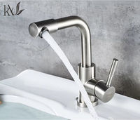 Robinet mélangeur d'eau chaude et froide Yake, sans contact, style moderne, en acier inoxydable, à un seul trou, pour salle de bain, extérieur, 360 degrés