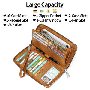 Women's Wallet Large Capacity Multi Card Slots RFID Blocking Zipper <b>Clutch</b> <b>Bag</b> Everyday Use - Product Image 2