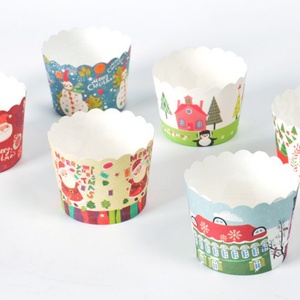 ถ้วยกระดาษสำหรับอบขนม/เค้ก/ไอศกรีม แบบใช้แล้วทิ้ง ลายคริสต์มาส ขายดี 100 ชิ้น/ชุด ราคาถูก - Product Image 3