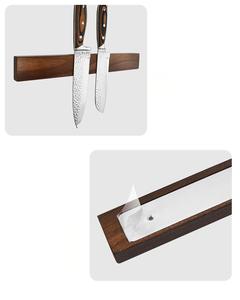 Repose-<span class=keywords><strong>couteau</strong></span> magnétique et porte-outil sans clou avec <span class=keywords><strong>couteau</strong></span> magnétique en bois d'acacia puissant pour la cuisine - Product Image 2