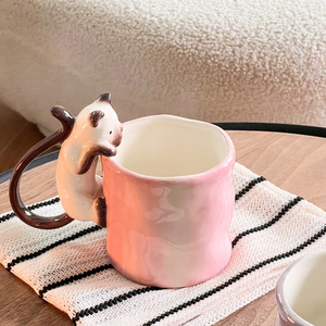 Creative Handmade 3D Siamese Cat <b>Ceramic</b> <b>Mug</b> Unique Couple Coffee <b>Mugs</b> - Product Image 4