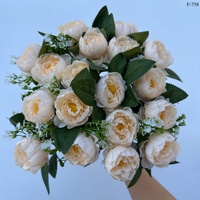 Fleurs artificielles en soie en gros, bouquet de 18 roses, design moderne fait main, décoration de mariage et de maison