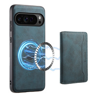 Étui de téléphone à chargement magnétique sans fil en cuir PU avec support portefeuille 3 cartes et protection pour Google Pixel 9 8 7 6 Series Pro