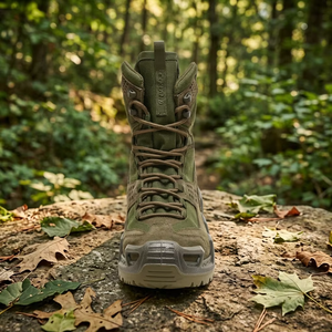 Bottes tactiques vert olive pour homme, dessus en mesh, semelle en caoutchouc, respirantes, pour toutes les saisons, chaussures de randonnée en plein air - Product Image 6