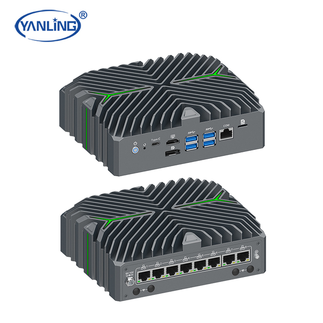 Factory Price Core Ultra 5/7 12th Nas case Mini Pc Octa 2.5G DDR5 LAN M.2 Slot TPM2.0 Fanless Mini Pc for AI Firewall VPN Server