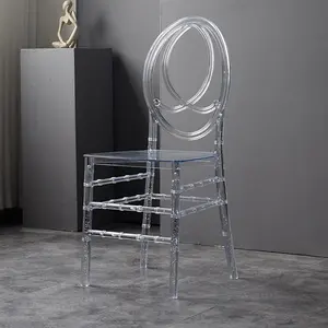 Cadeiras de jantar transparentes em acrílico Cadeiras fantasmas modernas de cristal bjflamingo Cadeira Chiavari transparente em resina transparente