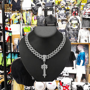 पुरुषों और महिलाओं के हिप हॉप फैशन पेंडेंट नेकलेस हार 13 मिमी क्यूबन लिंक चेन 'नो दिन के लिए' नो ऑफ 'और आइस्ड ब्लिंग जूलरी आकर्षण गहने - Product Image 2