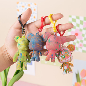 Kit de llavero de oso líquido DIY, manualidad para niños, forma 3D pintable, regalo portátil para niños - Product Image 3