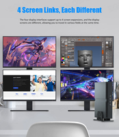 Eglobal 13TH I9-13900F I7-13700F I5-13400F RTX 4060 8G Tarjeta Gráfica Discreta para Juegos, Mini Computadora 4K con Cuatro Pantallas, Mini PC para Gamers