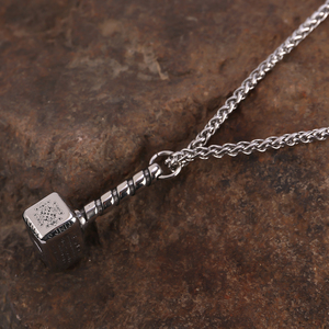Collar Vikingo con Colgante <span class=keywords><strong>de</strong></span> Martillo <span class=keywords><strong>de</strong></span> <span class=keywords><strong>Thor</strong></span>, Joyería Punk <span class=keywords><strong>de</strong></span> Acero Inoxidable 316L, Longitud <span class=keywords><strong>de</strong></span> Cadena Personalizada para Hombre - Product Image 5