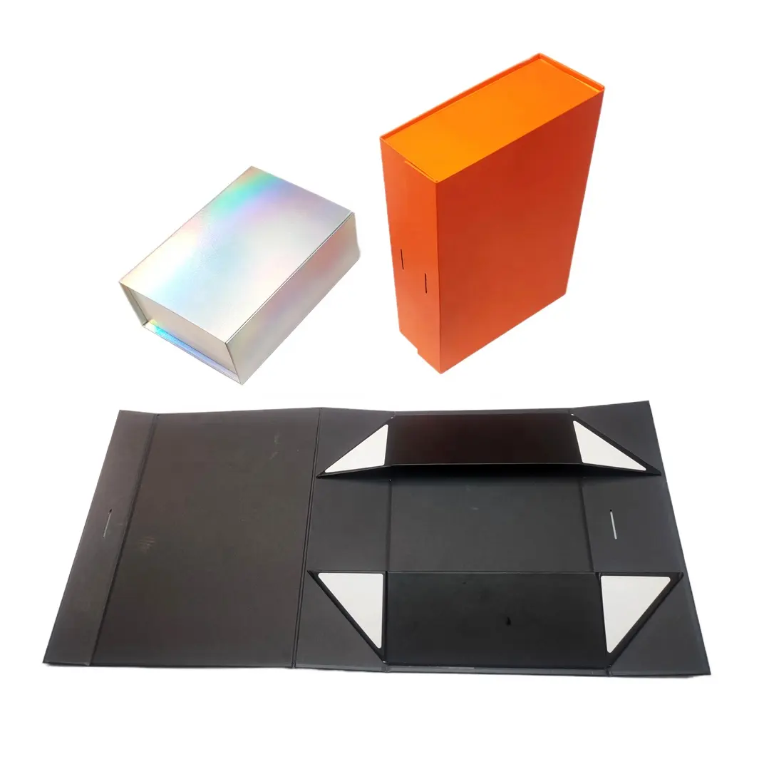 상단 하단 상자 선물 프리미엄 화장품 접이식 상자로 자석을 가진 검은 접는 종이 포장 상자의 사용자 정의 크기 및 색상