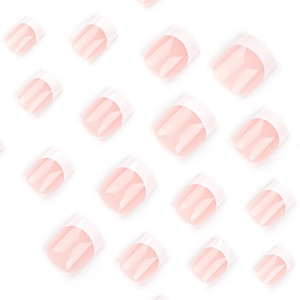 12 faux ongles en acrylique style français, romantiques, artistiques, en forme d'amande, couleur bonbon, à coller, pour rendez-vous et soirées - Product Image 4