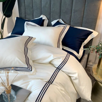 Ensemble de linge de lit de luxe pour hôtel 5 étoiles personnalisé 300TC 60s drap de lit King Size brodé en satin de coton à longues fibres pour usage domestique