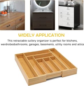 Organisateur de tiroir à couverts en bois pour ustensiles de cuisine, plateau à couverts extensible Legend Wholesale 13-20*17.7 pouces - Product Image 5