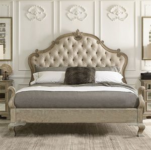 Nuovo Design di Moda per Arredamento Camera da <span class=keywords><strong>Letto</strong></span>, <span class=keywords><strong>Letto</strong></span> <span class=keywords><strong>Matrimoniale</strong></span> in Legno Intagliato Stile Lusso, <span class=keywords><strong>Letto</strong></span> Francese Imbottito con <span class=keywords><strong>Testiera</strong></span> in Tessuto - Product Image 1