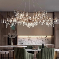 JYLIGHTING Französischer Designer Vollkupfer Esszimmer Luxus Restaurant Wohnzimmer Kristall-Pendelleuchte Elegante Atmosphärische Hängelampe