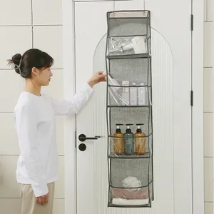 Wholesale 6-Layer Hanging Storage Bag Behind the Door Transparent Hanging Organizer Bag over the Door Closet Fabric Sundries Bag