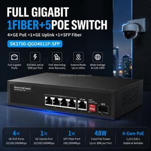 2026 Hot Sales Smart AI Gigabit PoE <b>Switch</b> 4 Port PoE + 1 Uplink + 1 SFP Port 10/100/1000Mbps AI Watchdog PoE <b>Ethernet</b> <b>Switch</b> - Product Image 1