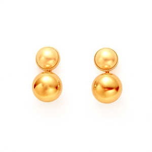 Boucles d'oreilles clous en acier inoxydable 316L plaqué or PVD, durables et résistantes, bijoux de mode - Product Image 2