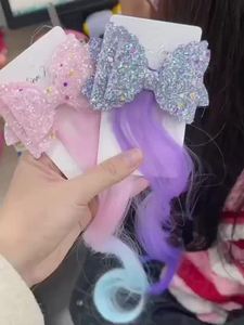 วิกผมสไตล์เกาหลีแบบถักโบว์น่ารัก1ชิ้นวิกผมสังเคราะห์ทนความร้อนสูงผมลอนดูเป็นธรรมชาติ - Product Image 4