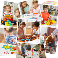 Venta caliente Mini Material ABS Juguetes educativos Colorido 3D Azulejos magnéticos Bloques de construcción para niños